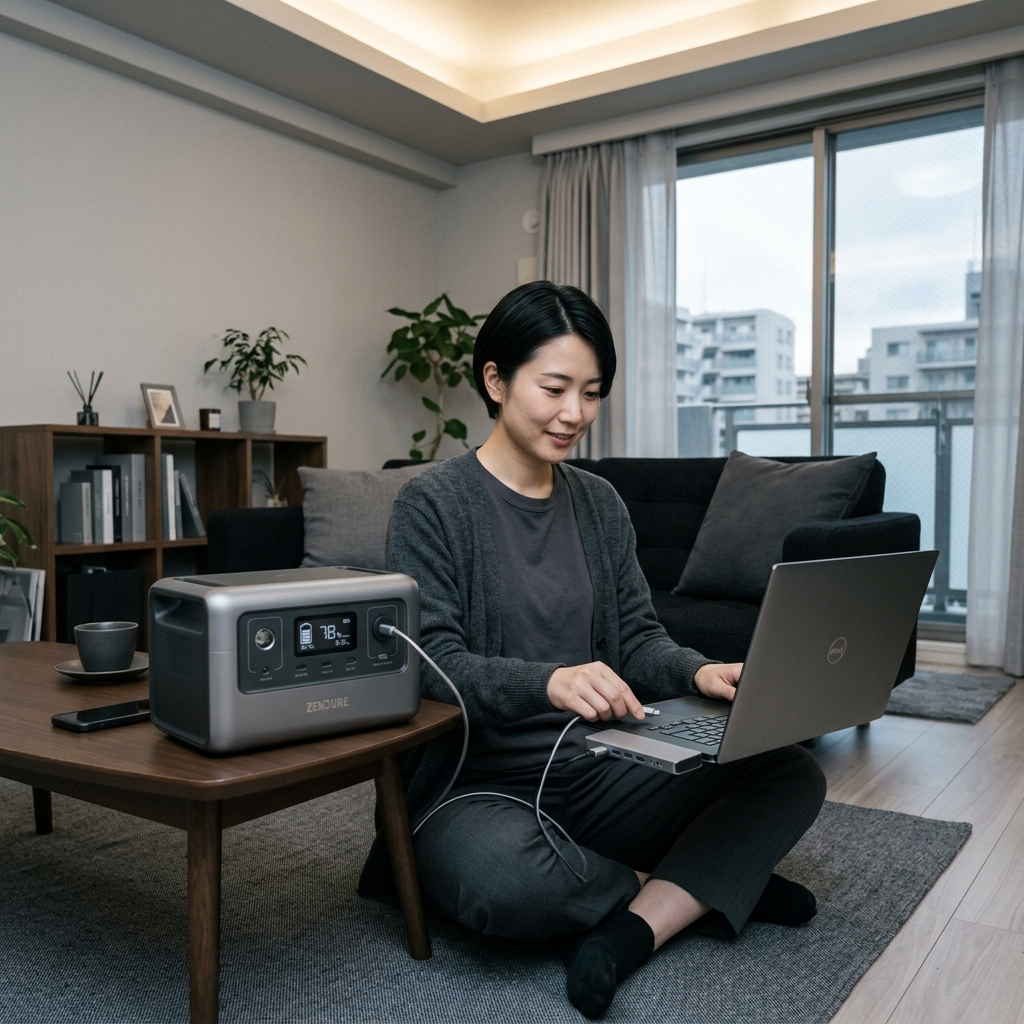 急な停電で真っ暗な部屋で頭を抱える男性