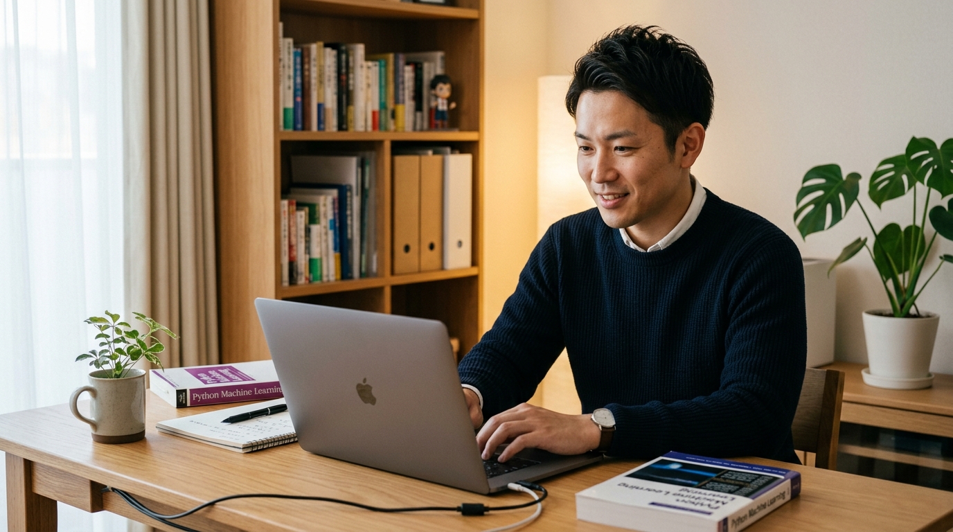 社会人のオンライン学習の様子