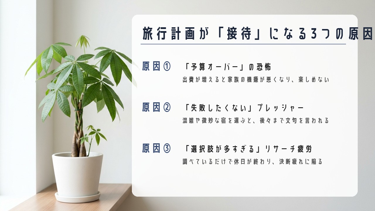 旅行計画が接待になる3つの原因