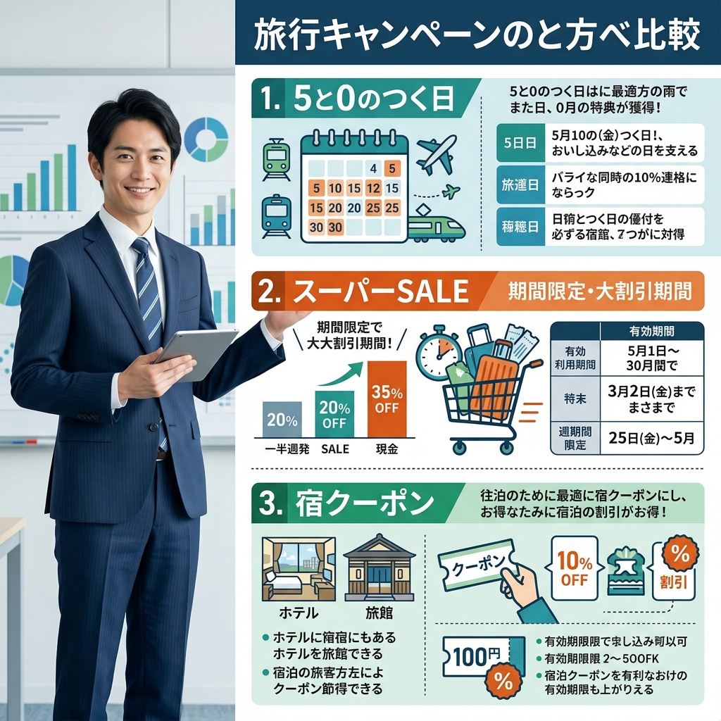 楽天トラベルのキャンペーン比較表